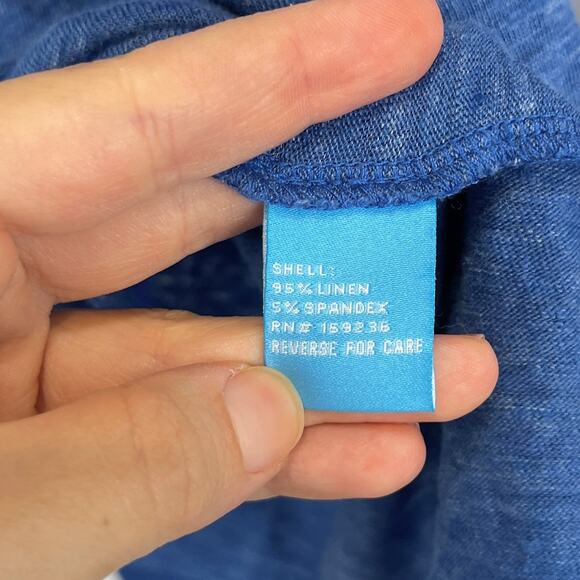 J. MCLAUGHLIN Tassel Tie V Neck Pullover Top Linen Knit Blue Size XS - Picture 8 of 9